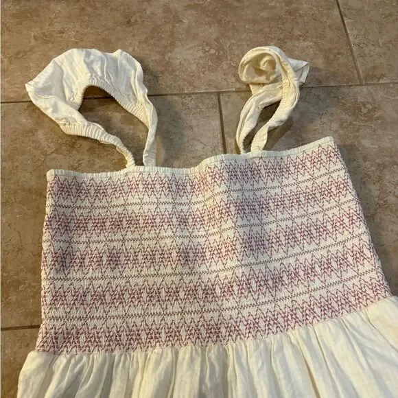 Madewell Petite Lucie Smocked Tiered Midi Dress size Medium - Picture 7 of 11